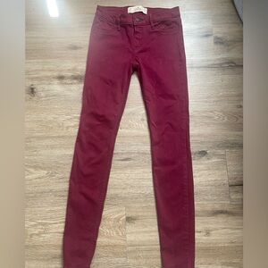 Maroon skinny jeans